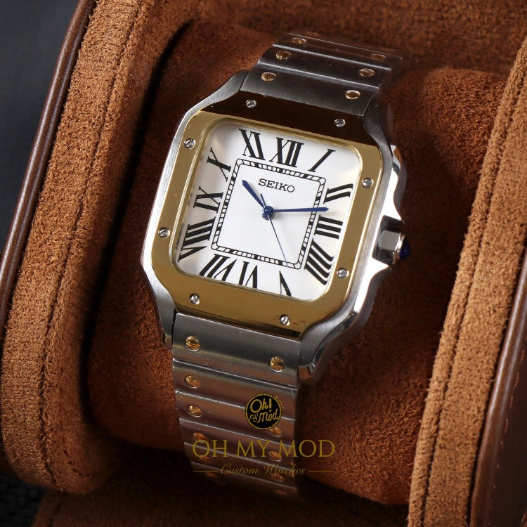 Seiko Mod Santos "Plata y Oro"