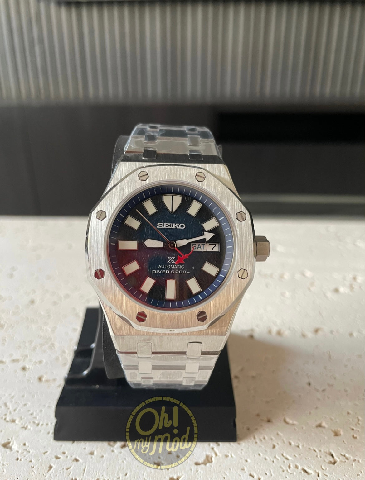 Seiko Mod Royal Oak Daydate “Deep Blue Shark” (reloj totalmente personalizado)