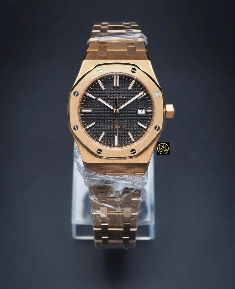 Seiko Mod Royal Oak „Roségold & Schwarz“
