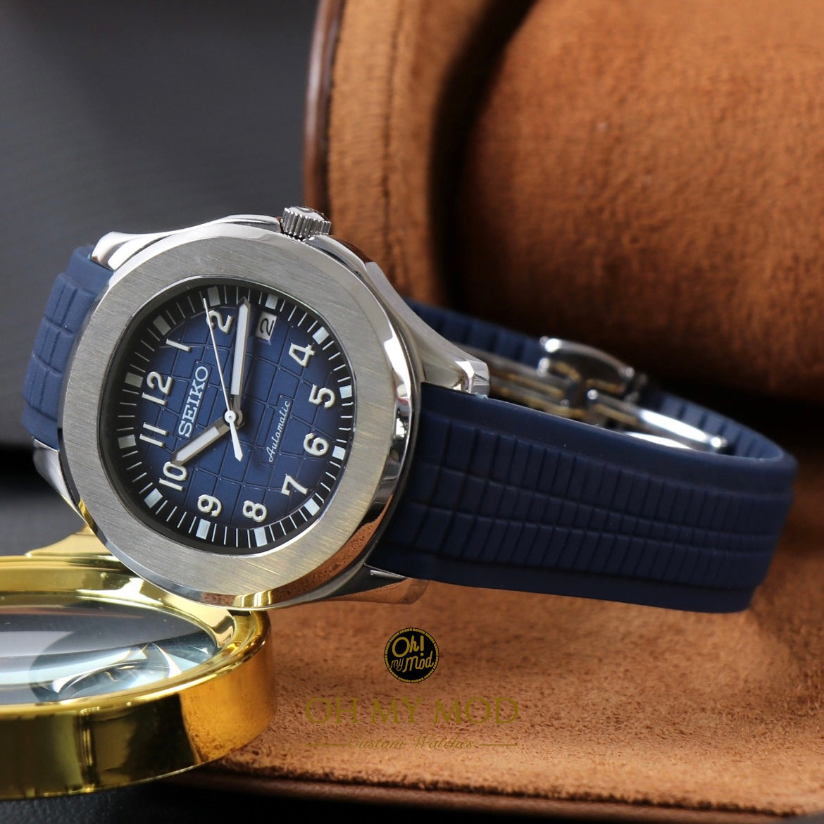 Seiko Mod Aquanaut "Plata y azul marino"