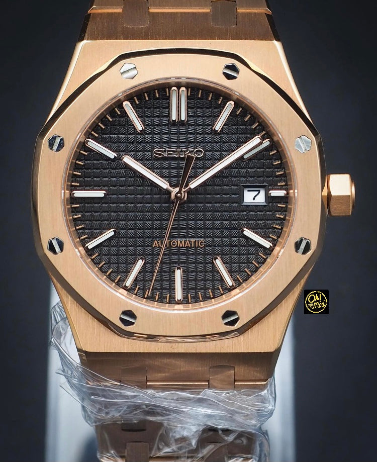 Seiko Mod Royal Oak „Roségold & Schwarz“