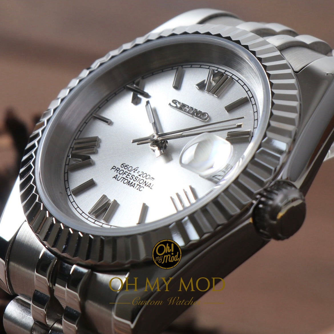 Seiko Mod Datejust „Silber Roman“