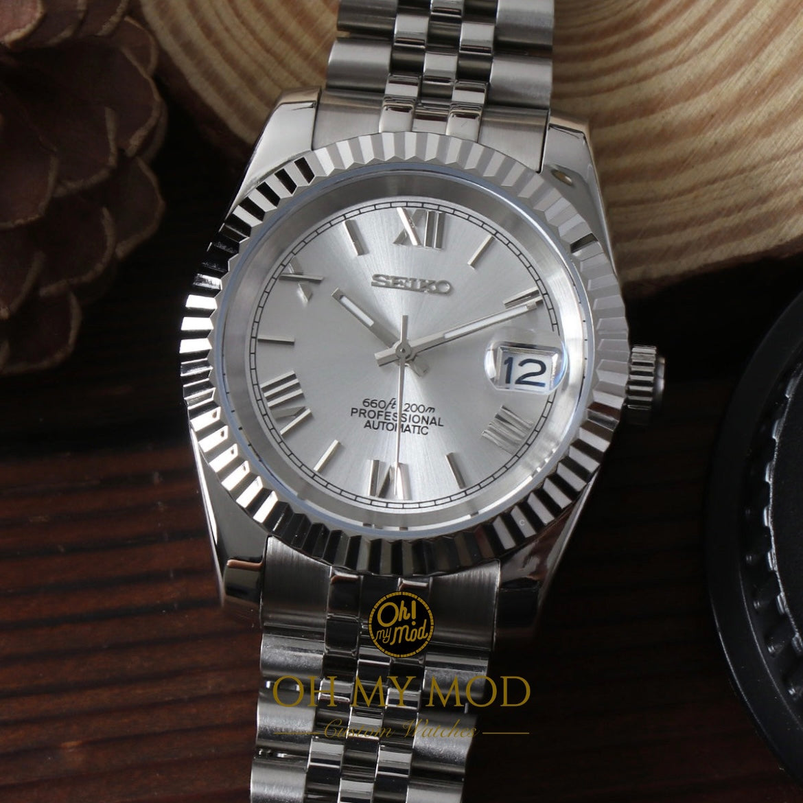 Seiko Mod Datejust „Silber Roman“