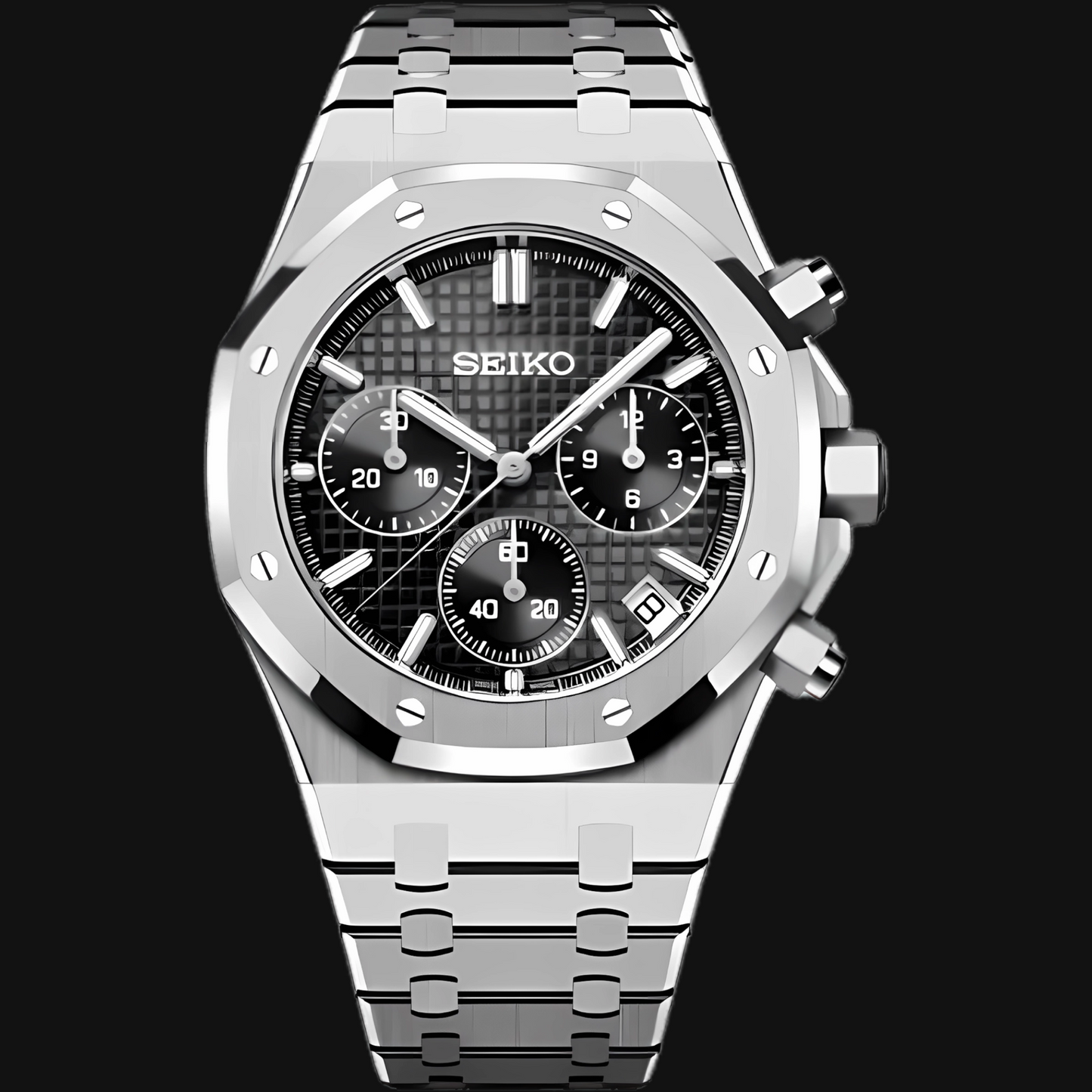 Seiko Mod Royal Oak "Cronógrafo negro"