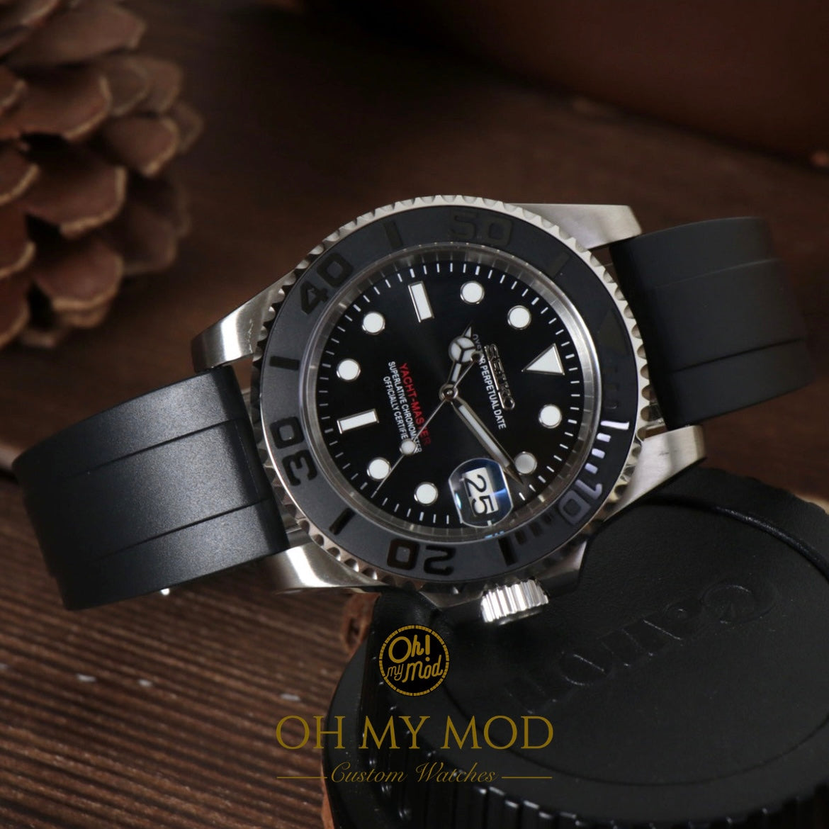 Seiko Mod Yacht Master „Silber & Schwarz“
