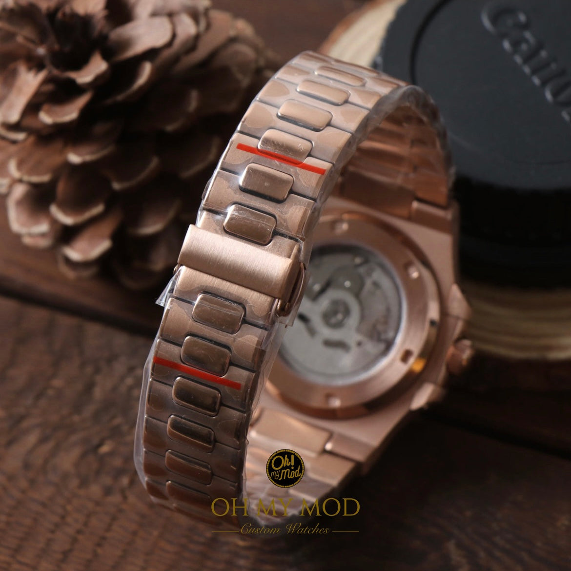 Seiko Mod Nautilus "Oro rosa y chocolate"