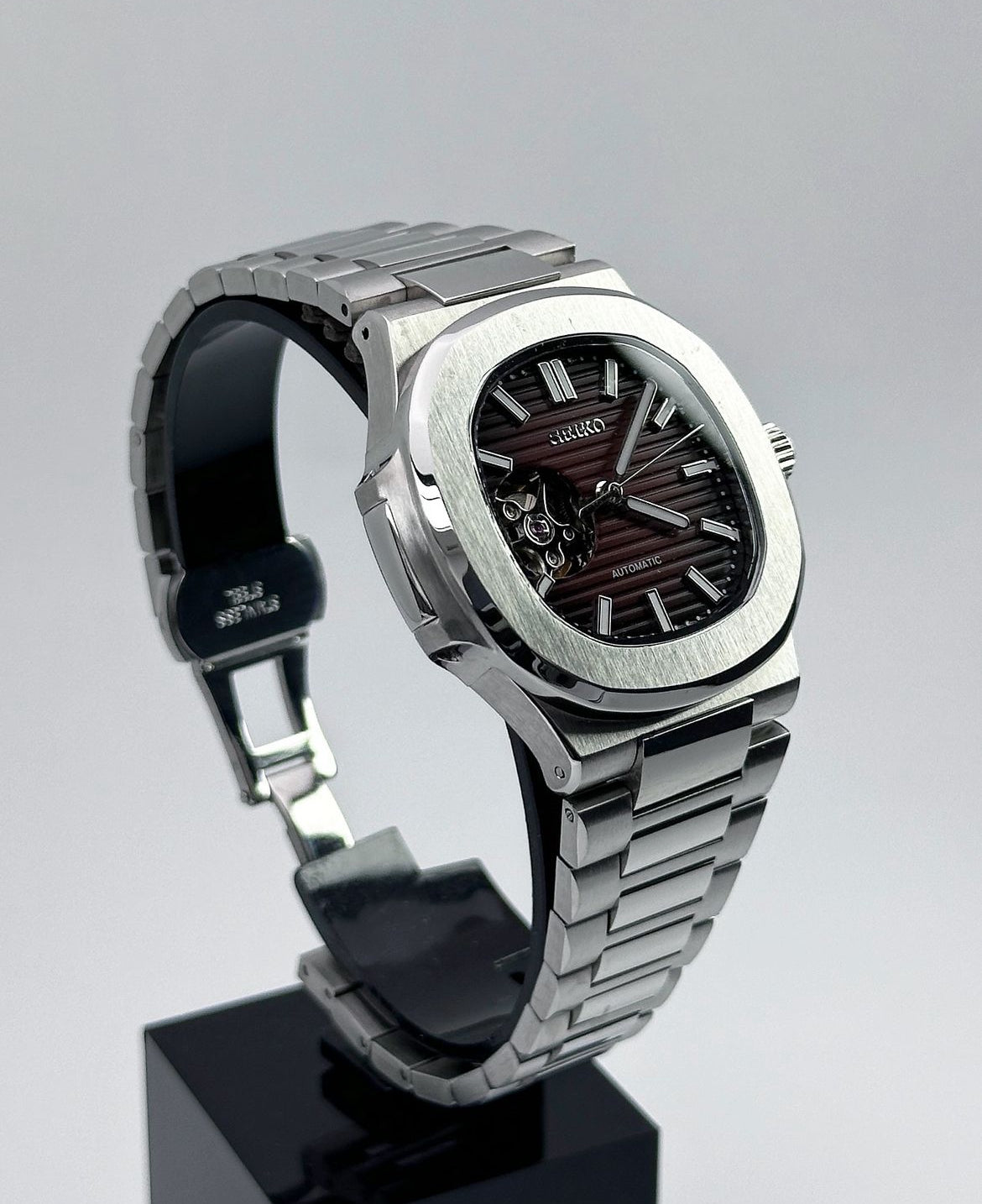 Seiko Mod Nautilus "Marrón" Corazón abierto