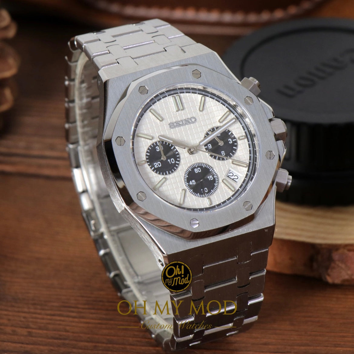 Seiko Mod Royal Oak "Panda Cronógrafo"