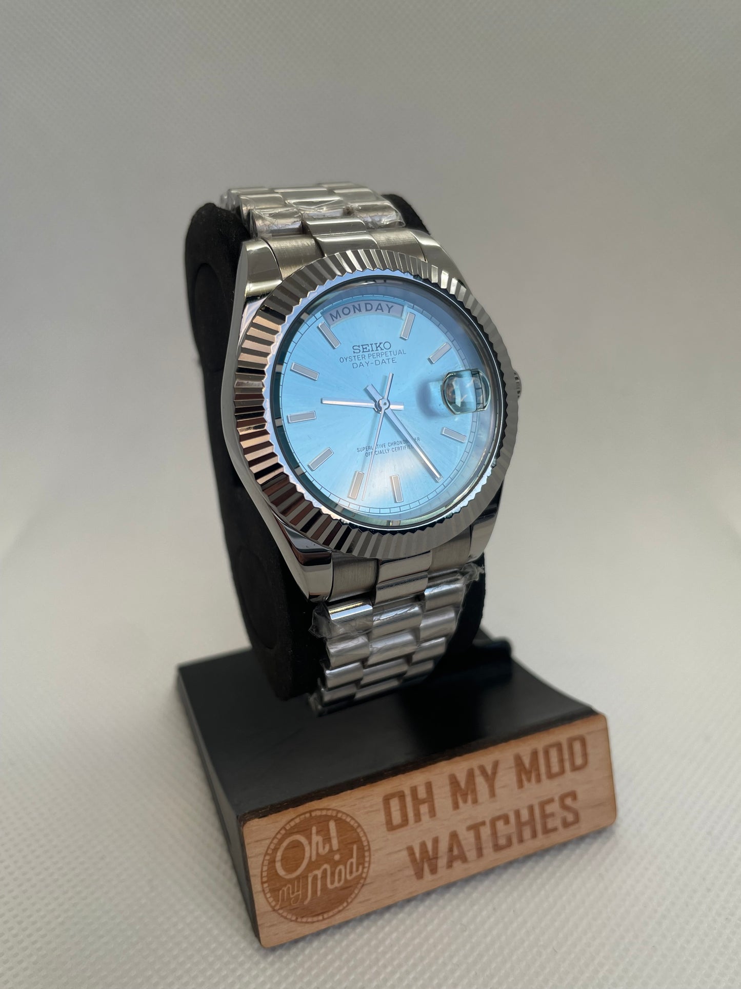 Seiko Mod Daydate "Azul hielo"