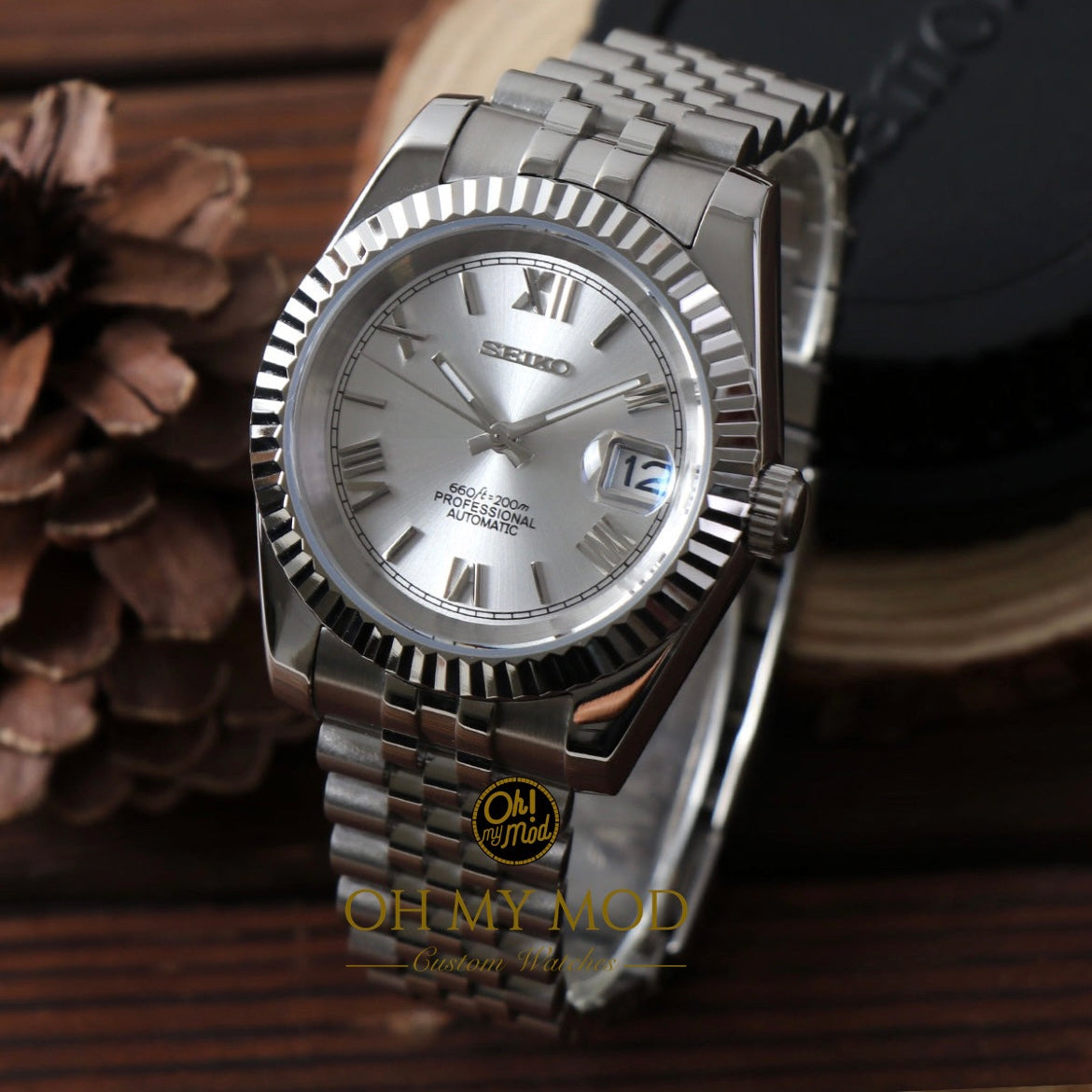 Seiko Mod Datejust „Silber Roman“