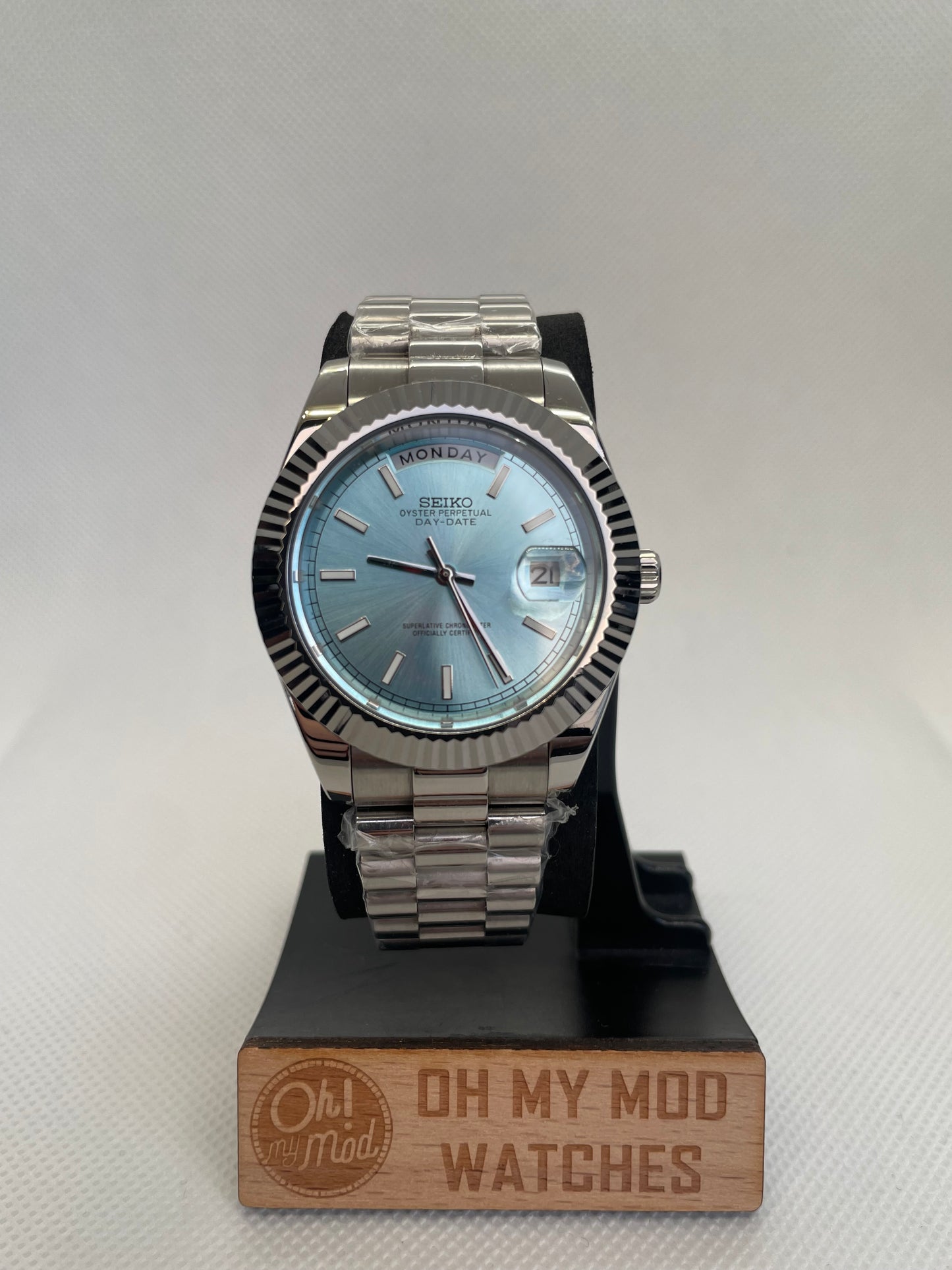 Seiko Mod Daydate "Azul hielo"