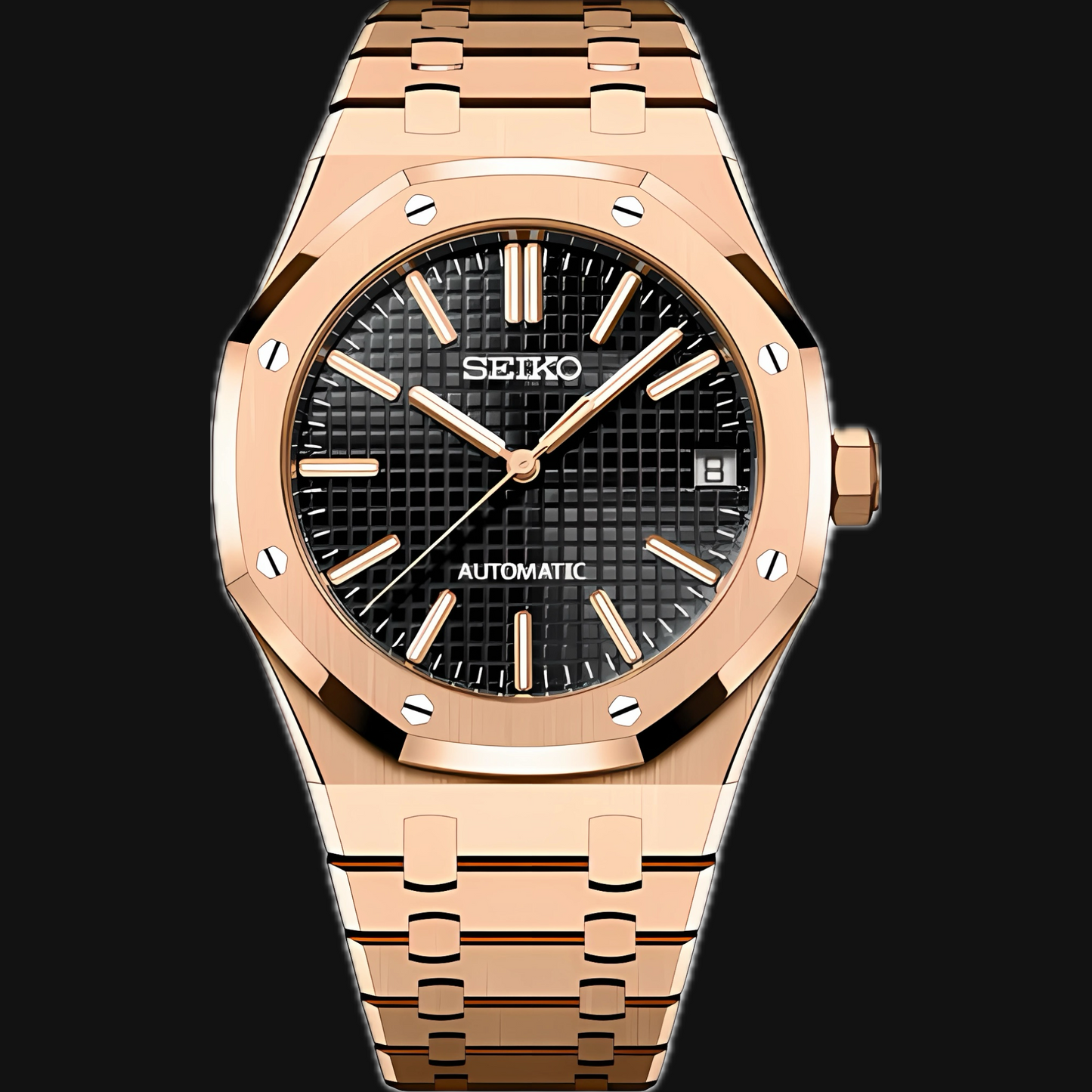 Seiko Mod Royal Oak „Roségold & Schwarz“
