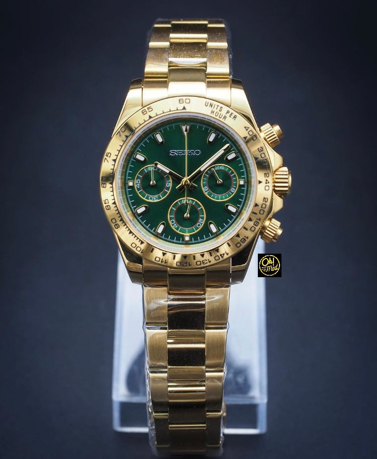 Seiko Mod Daytona „John Mayer Gold & Grün“