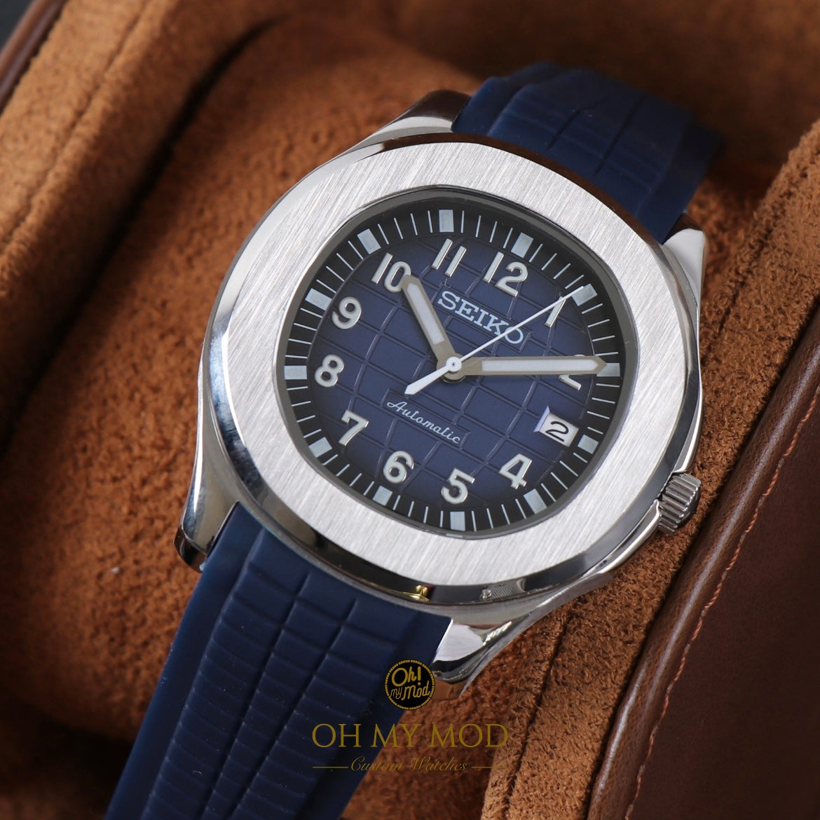 Seiko Mod Aquanaut "Plata y azul marino"