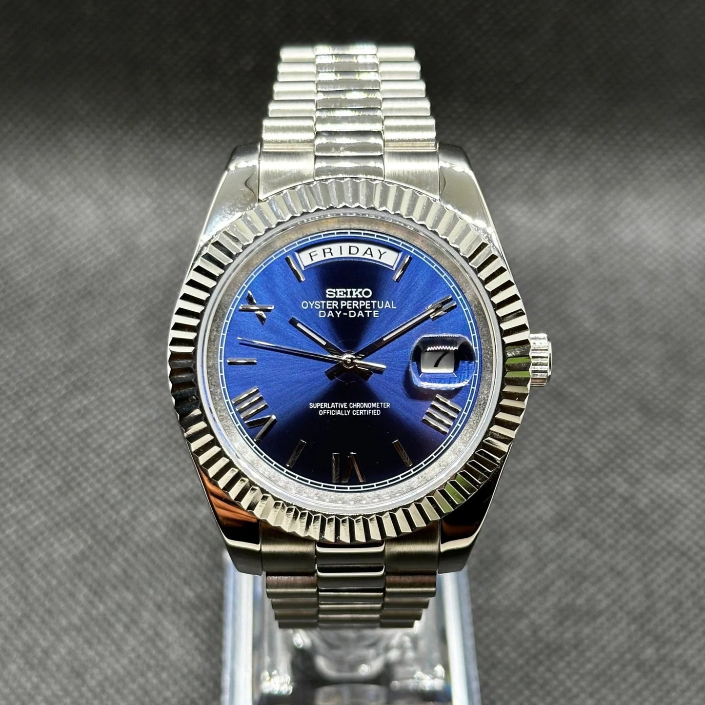 Seiko Mod Daydate „Royal Blue“