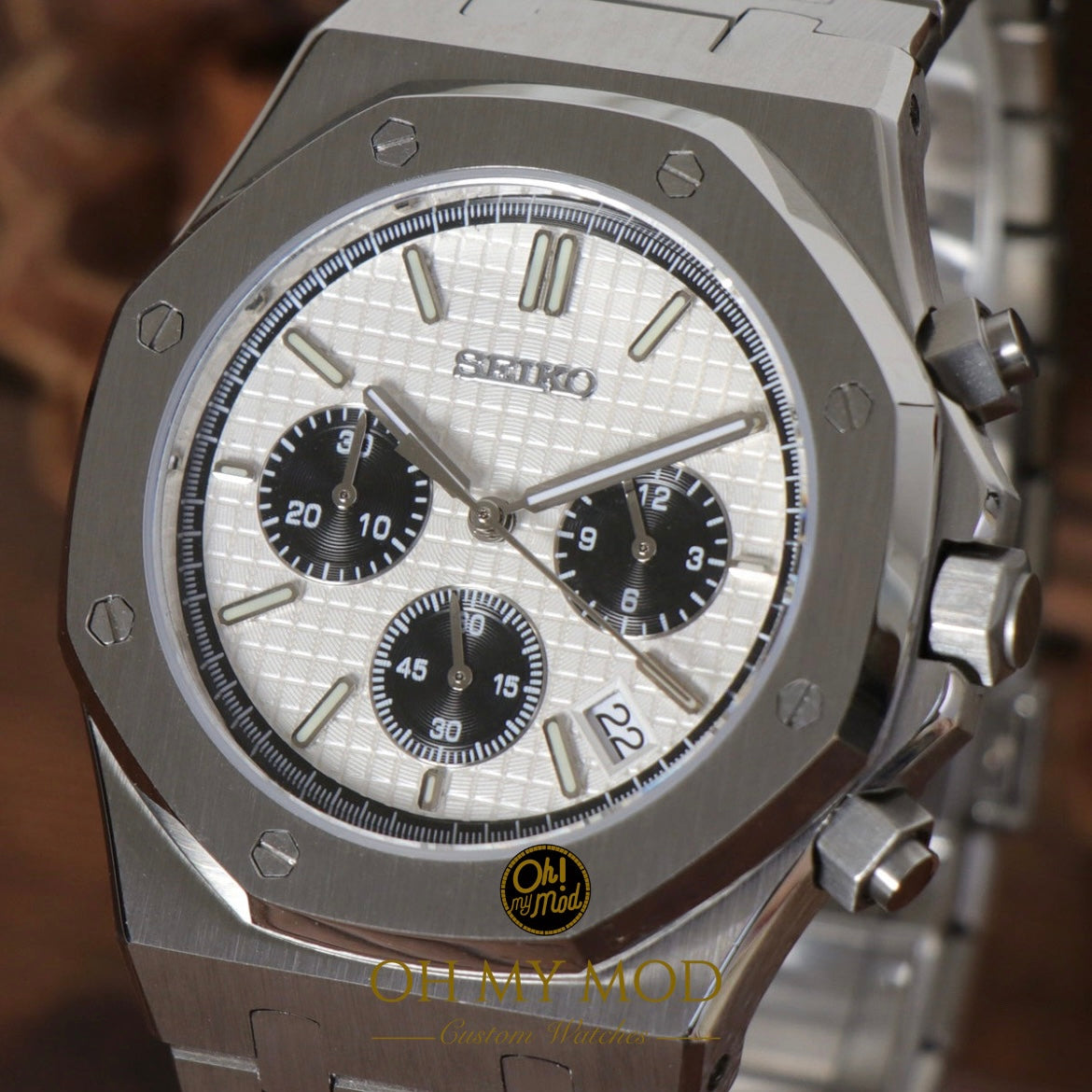 Seiko Mod Royal Oak "Panda Cronógrafo"