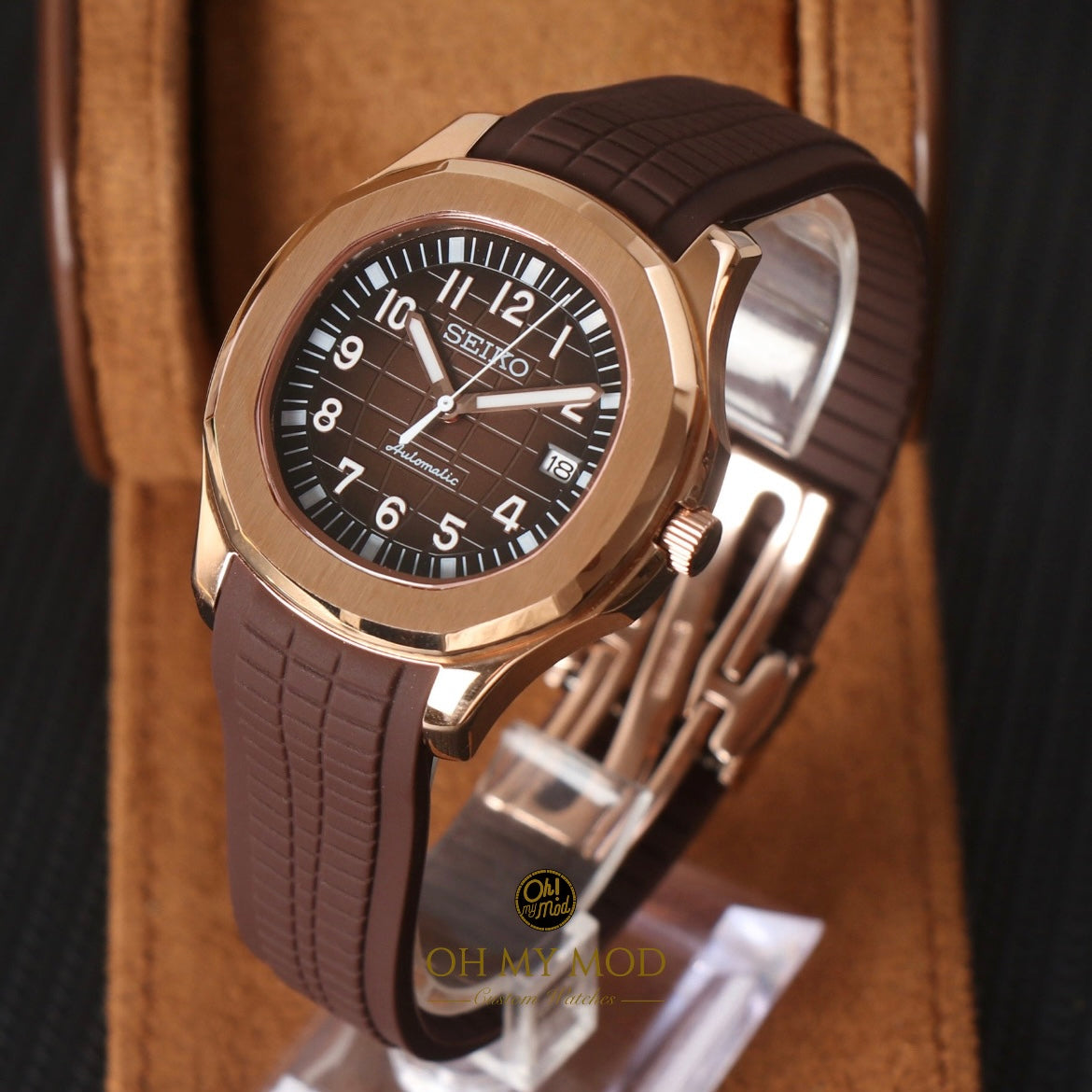 Seiko Mod Aquanaut "Oro rosa y chocolate"