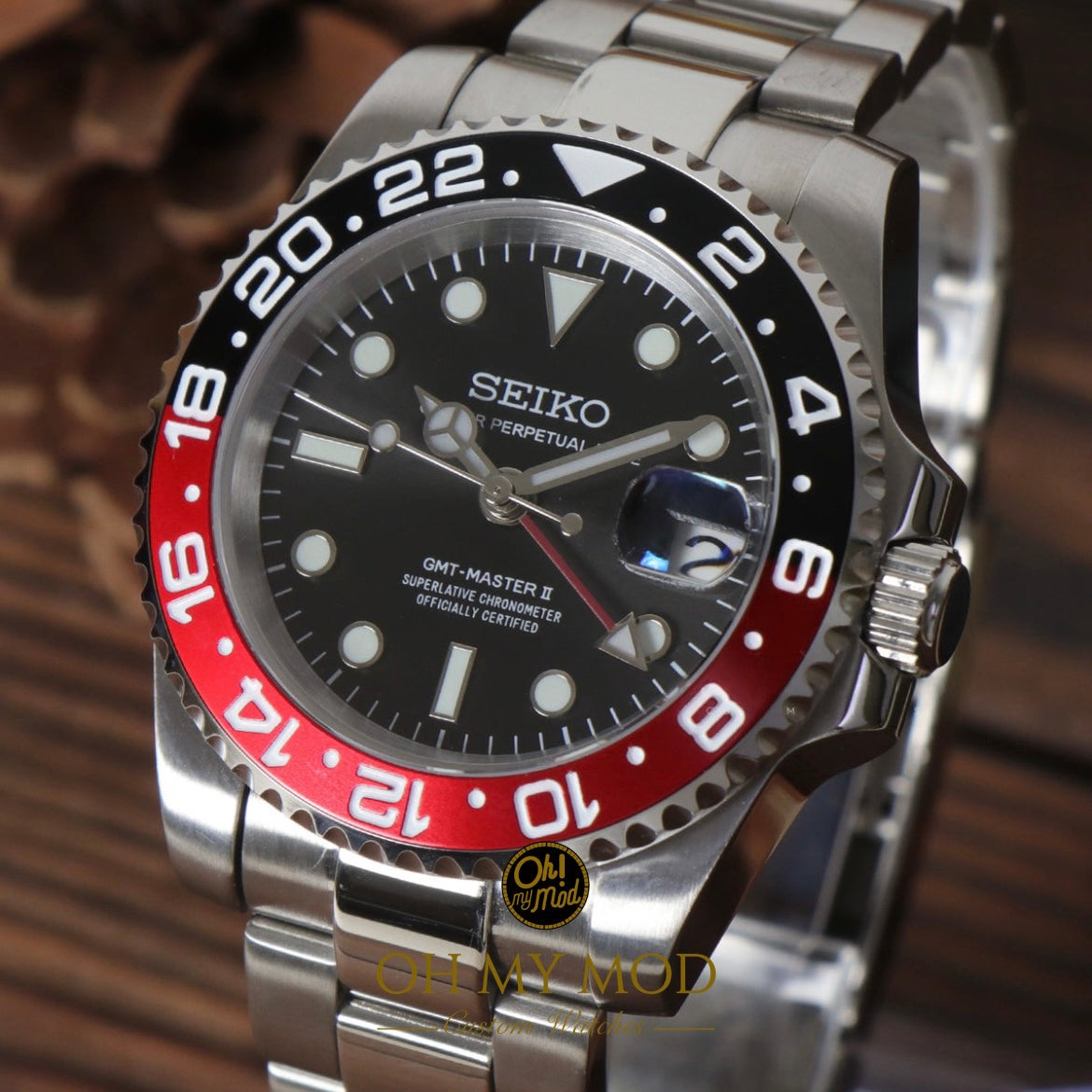Seiko Mod GMT Master II "Coca-Cola"