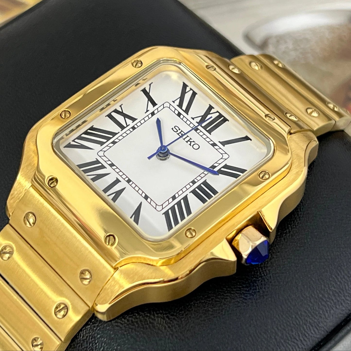 Seiko Mod Santos Gold