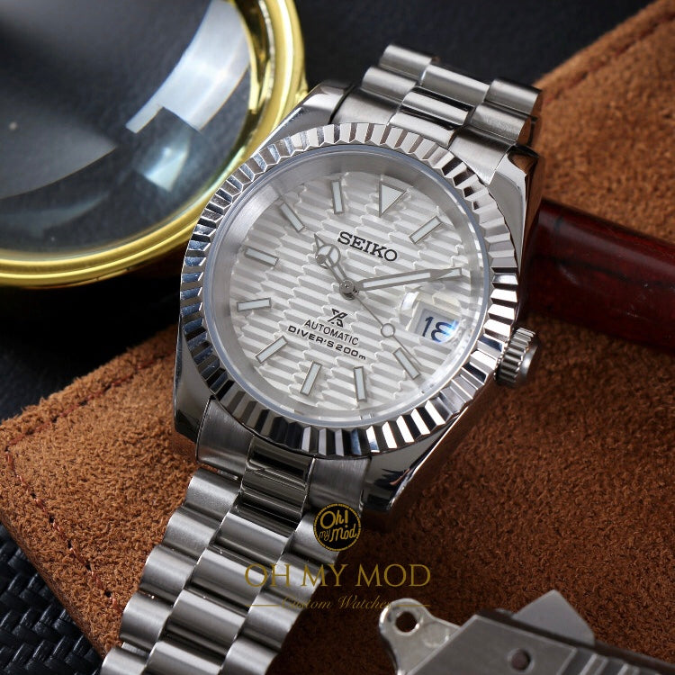 Seiko Mod Datejust „Weißes Motiv“