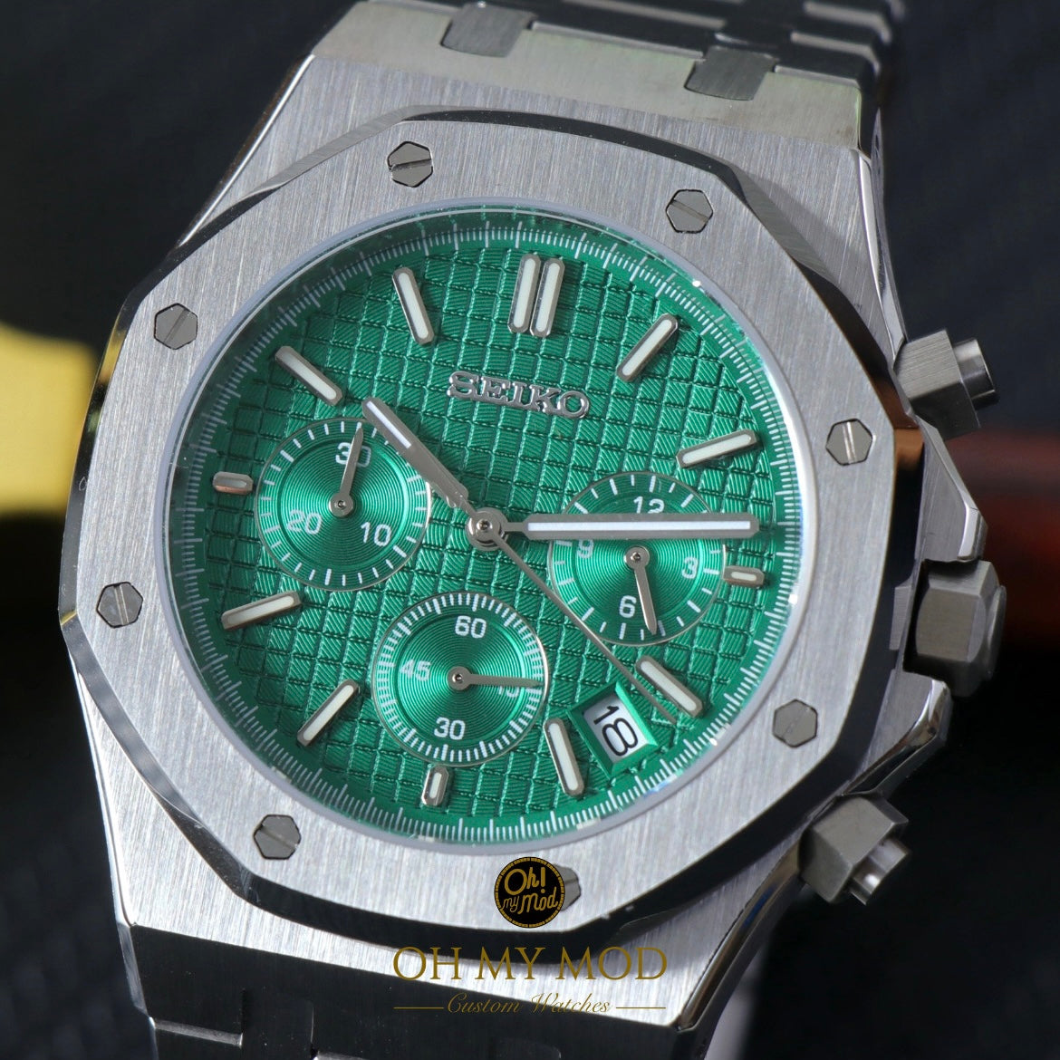 Seiko Mod Royal Oak "Cronógrafo verde"