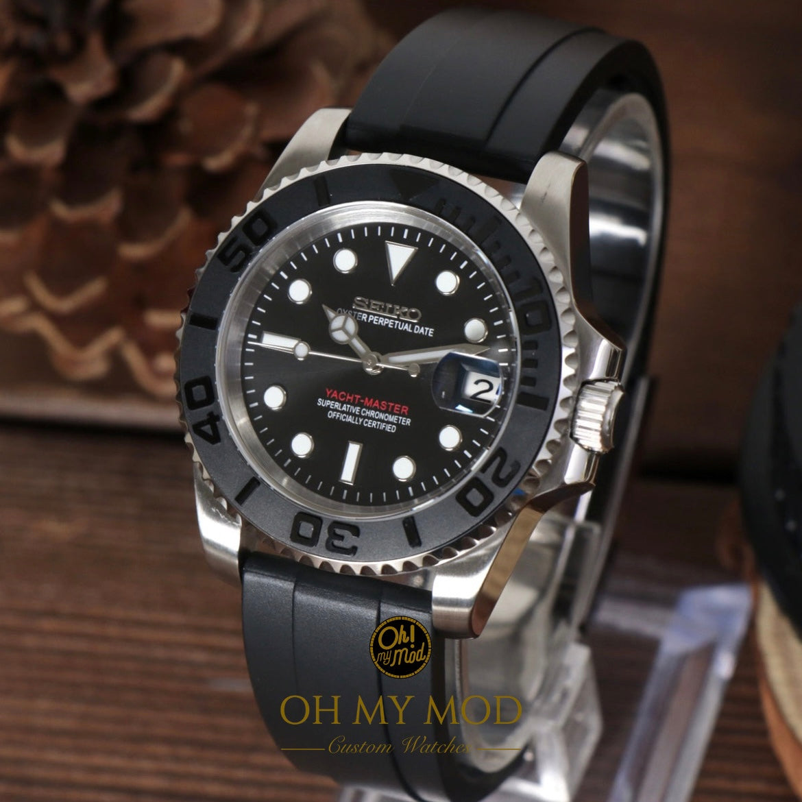 Seiko Mod Yacht Master „Silber & Schwarz“