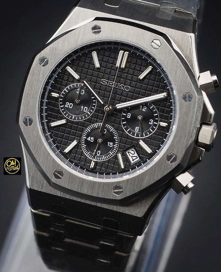 Seiko Mod Royal Oak "Cronógrafo negro"