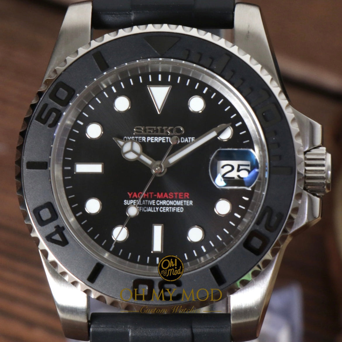 Seiko Mod Yacht Master „Silber & Schwarz“