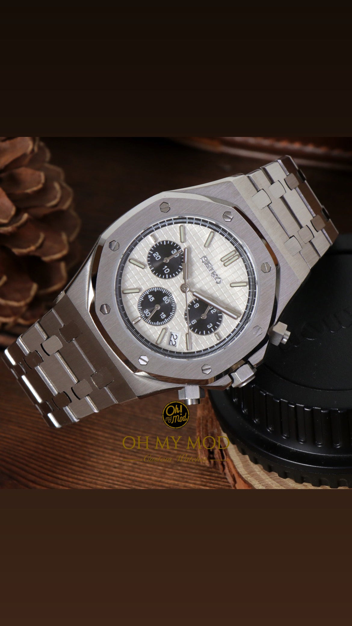 Seiko Mod Royal Oak "Panda Cronógrafo"