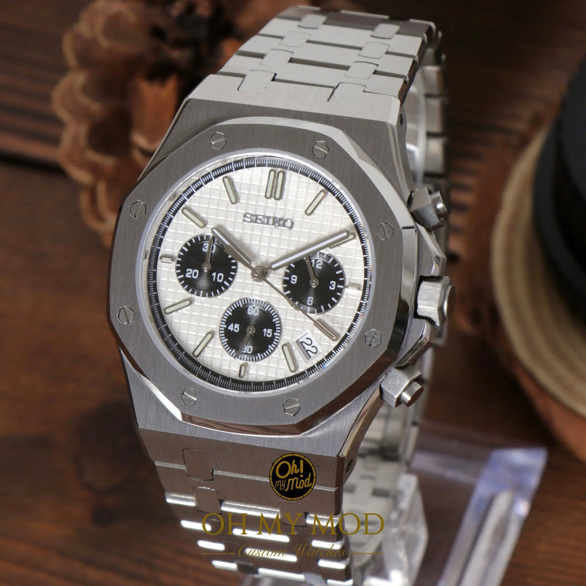 Seiko Mod Royal Oak "Panda Cronógrafo"