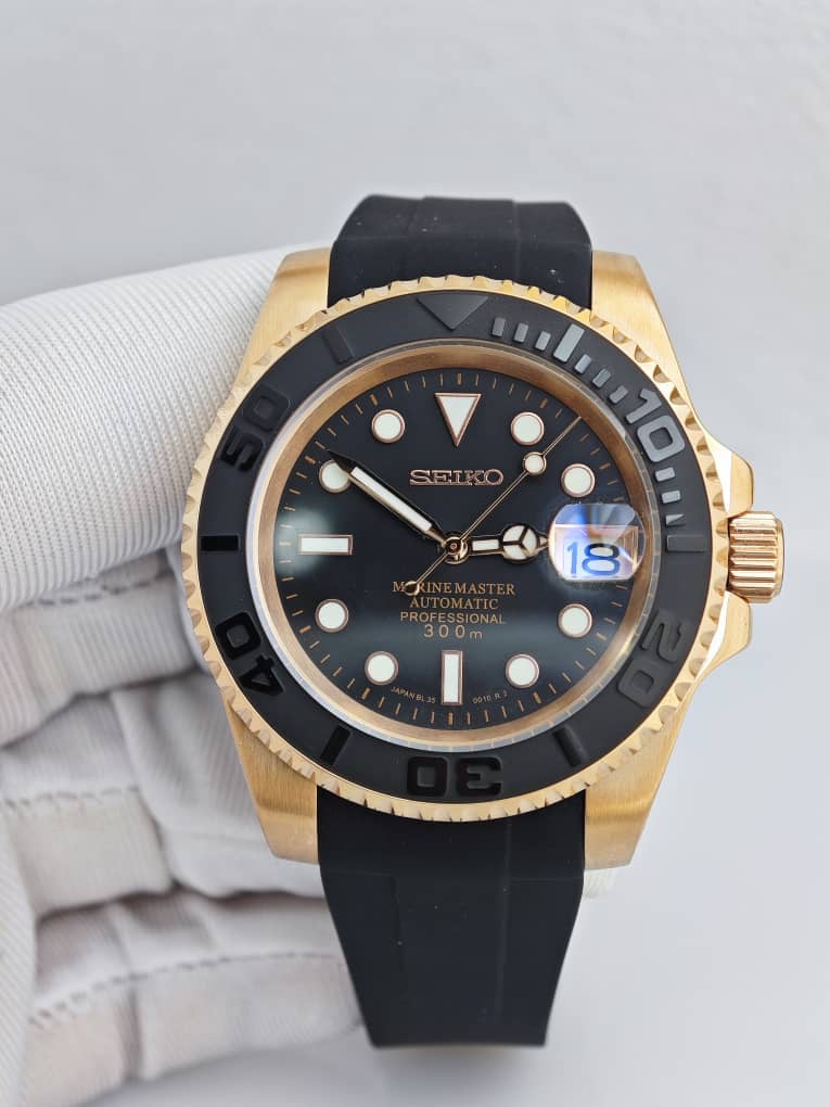 Seiko Mod Yacht Master „Gold & Schwarz“