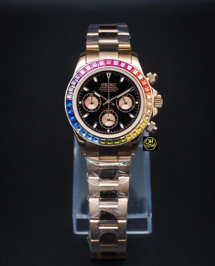 Seiko Mod Daytona „Roségold-Regenbogen“