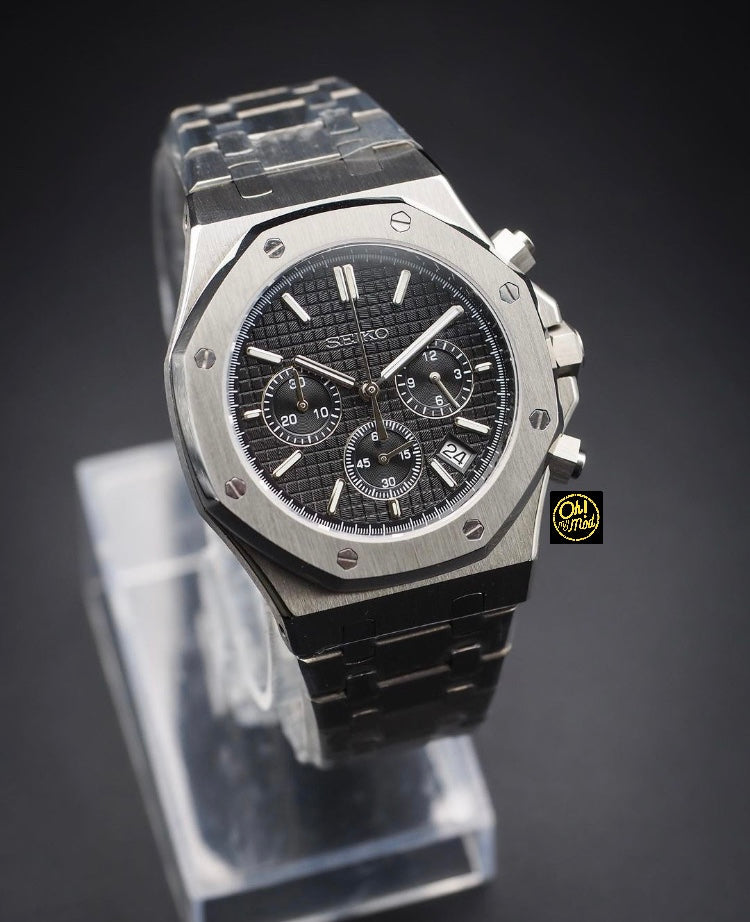 Seiko Mod Royal Oak "Cronógrafo negro"