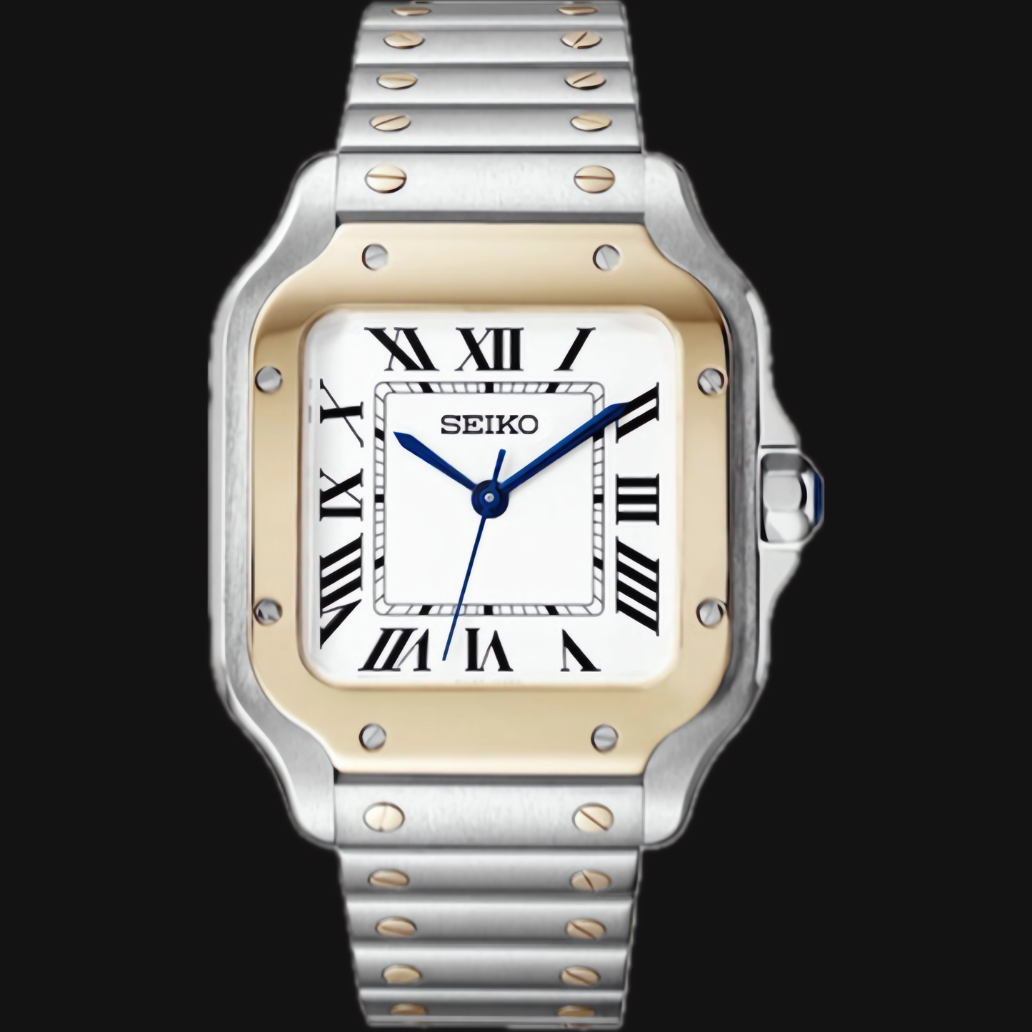 Seiko Mod Santos "Plata y Oro"