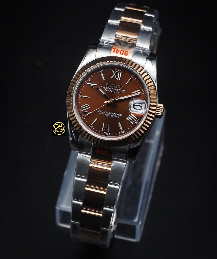 Seiko Mod Datejust "Chocolate Roman" zweifarbig