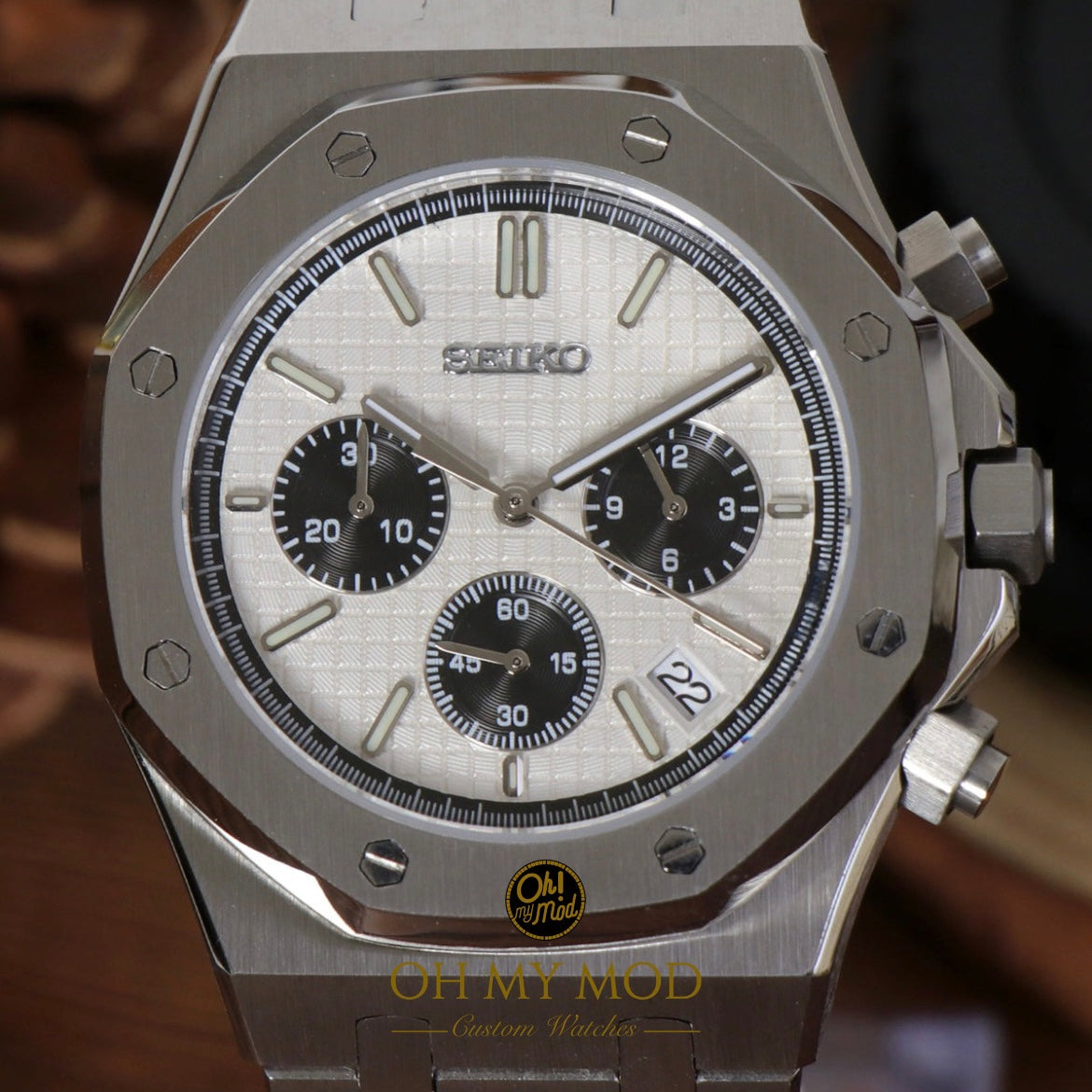Seiko Mod Royal Oak "Panda Cronógrafo"