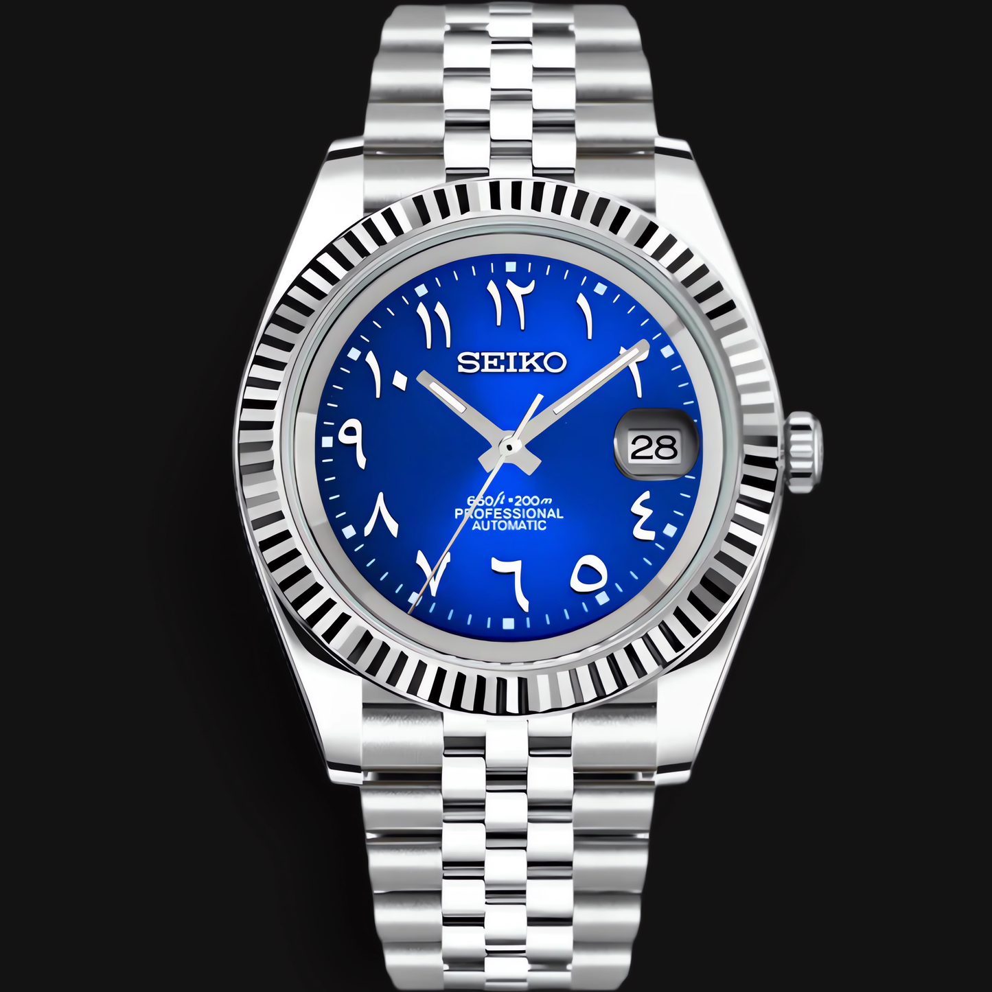 Seiko Mod Datejust „Blaues Arabisch“