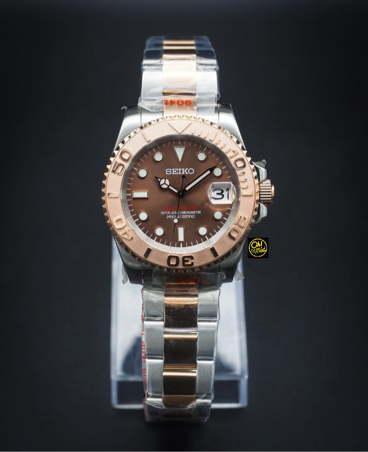 Seiko Mod Yacht Master „Roségold & Braun“