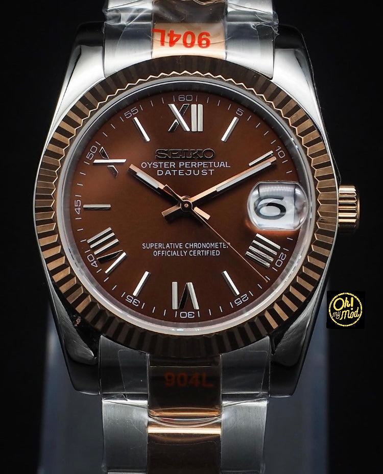 Seiko Mod Datejust "Chocolate Roman" zweifarbig