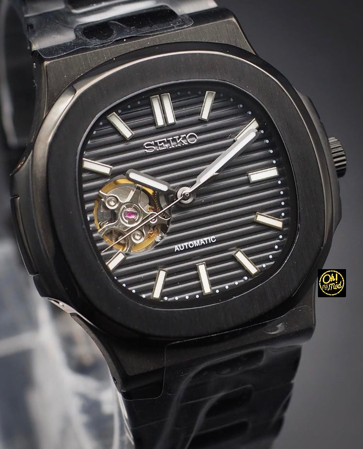Seiko Mod Nautilus "Corazón abierto negro"