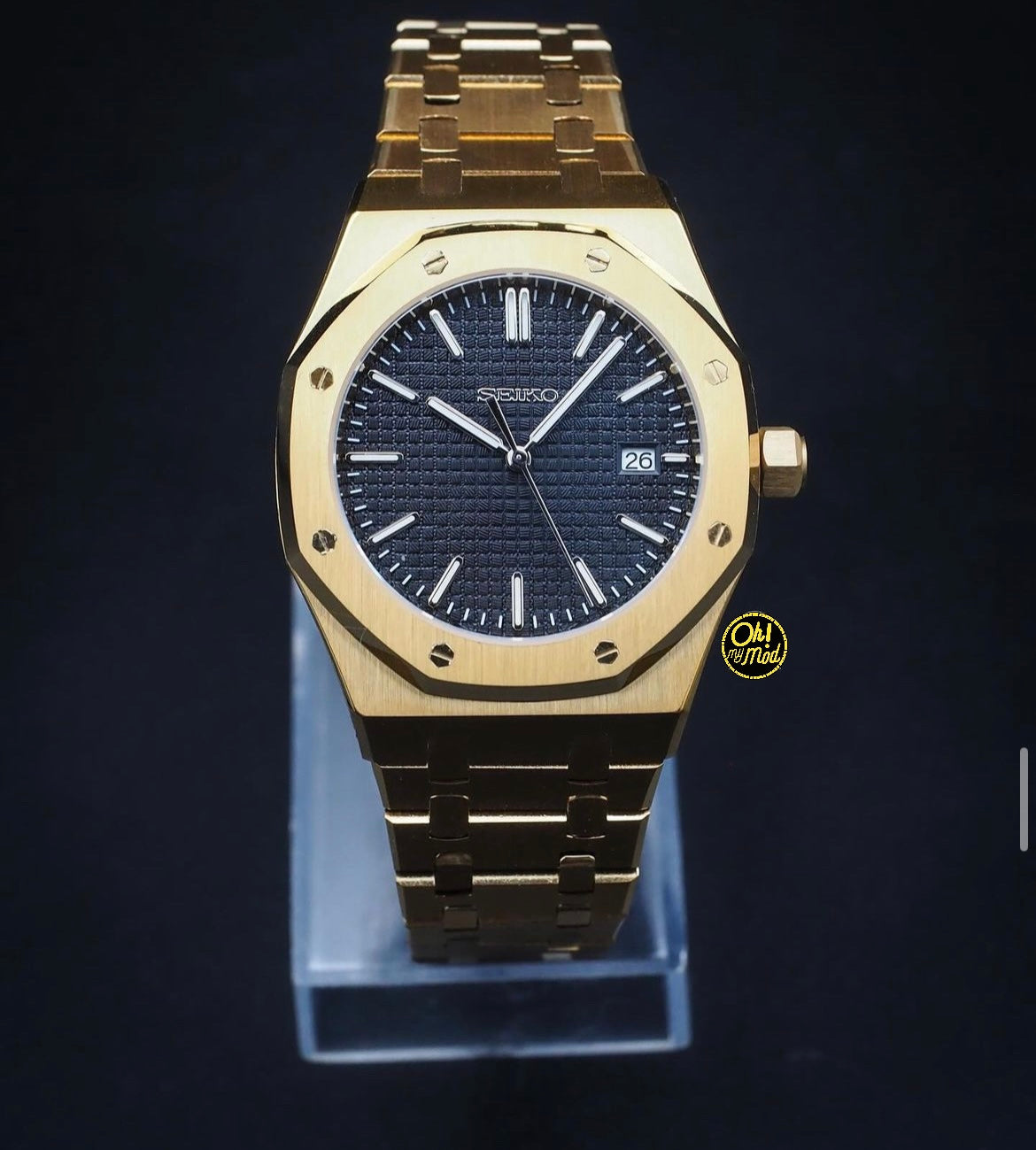 Seiko Mod Royal Oak "Dorado y negro"