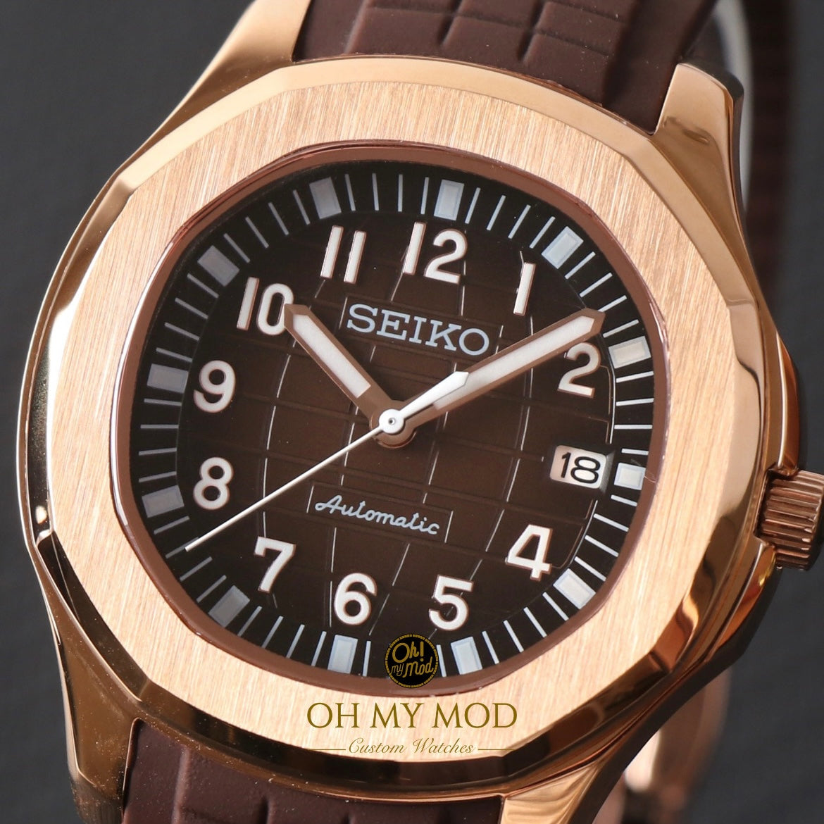 Seiko Mod Aquanaut "Oro rosa y chocolate"