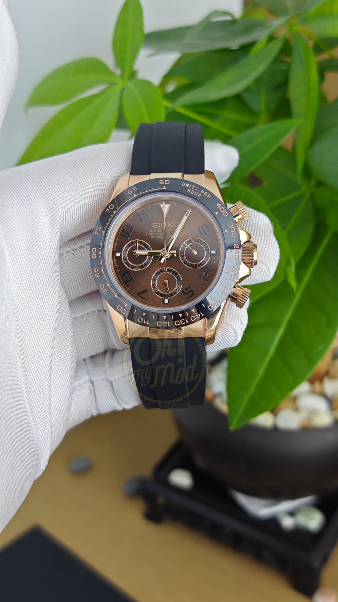 Seiko Mod Daytona „Roségold“ Oysterflex