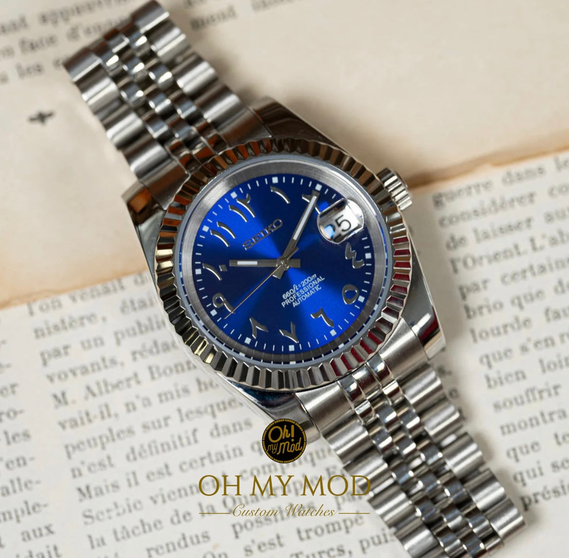 Seiko Mod Datejust „Blaues Arabisch“