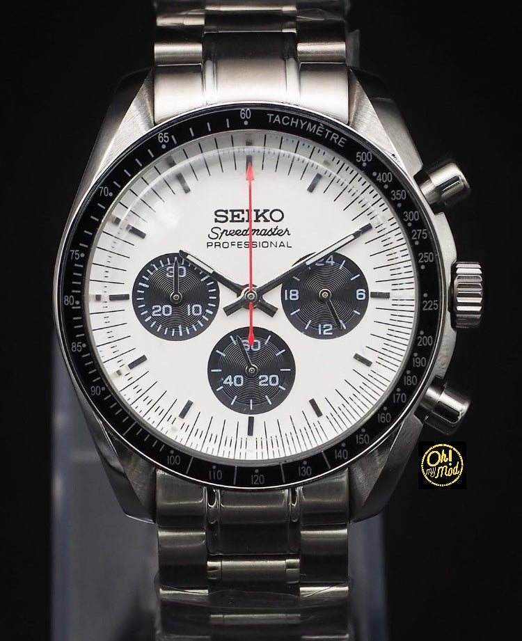 Seiko Mod Speedmaster „Weiß & Orange“
