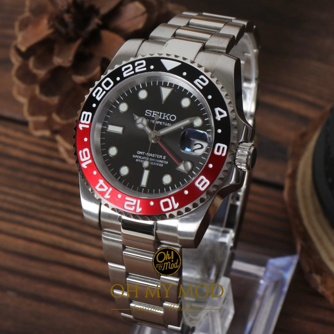 Seiko Mod GMT Master II "Coca-Cola"