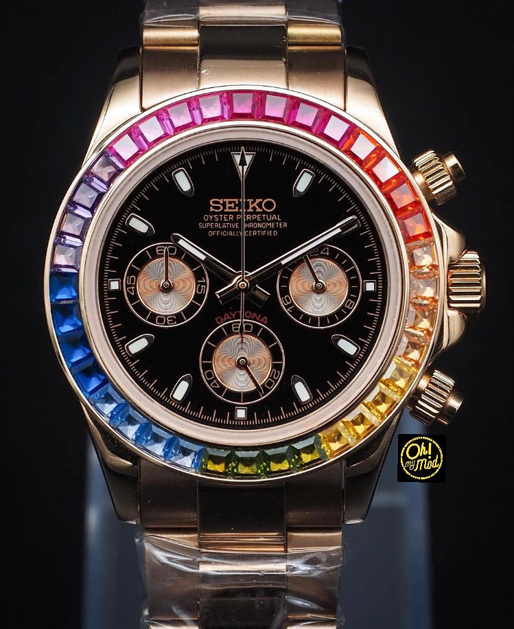 Seiko Mod Daytona „Roségold-Regenbogen“