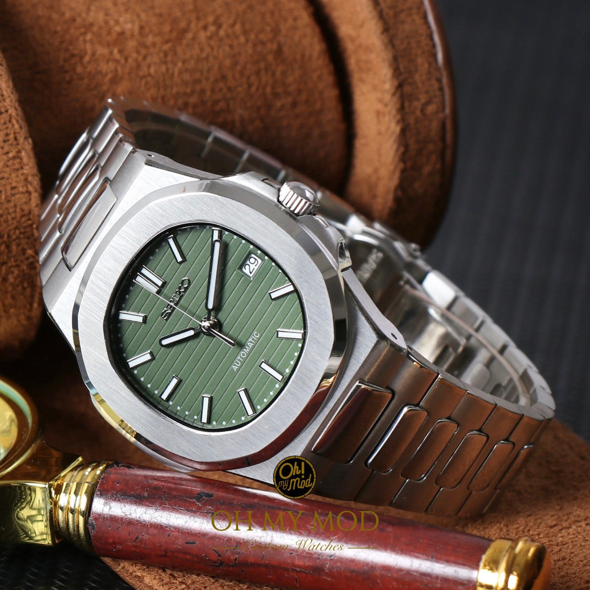 Seiko Mod Nautilus "Oliva verde"