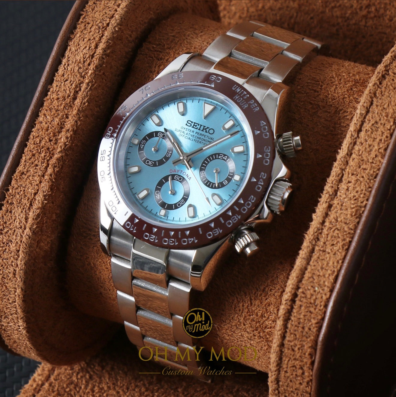 Seiko Mod Daytona "Azul hielo platino"