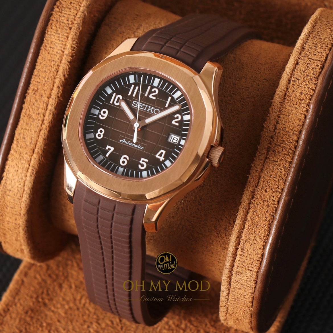 Seiko Mod Aquanaut "Oro rosa y chocolate"